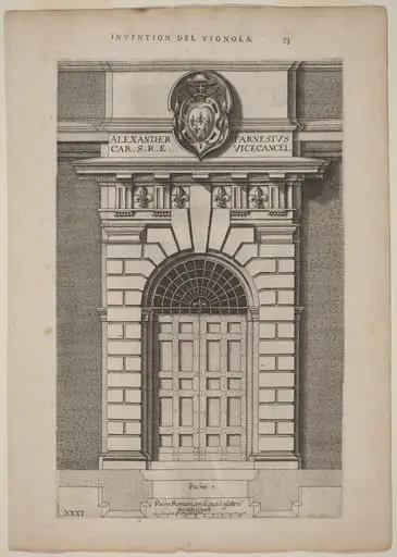 Doorway of Farnese Palace, by Vignola
