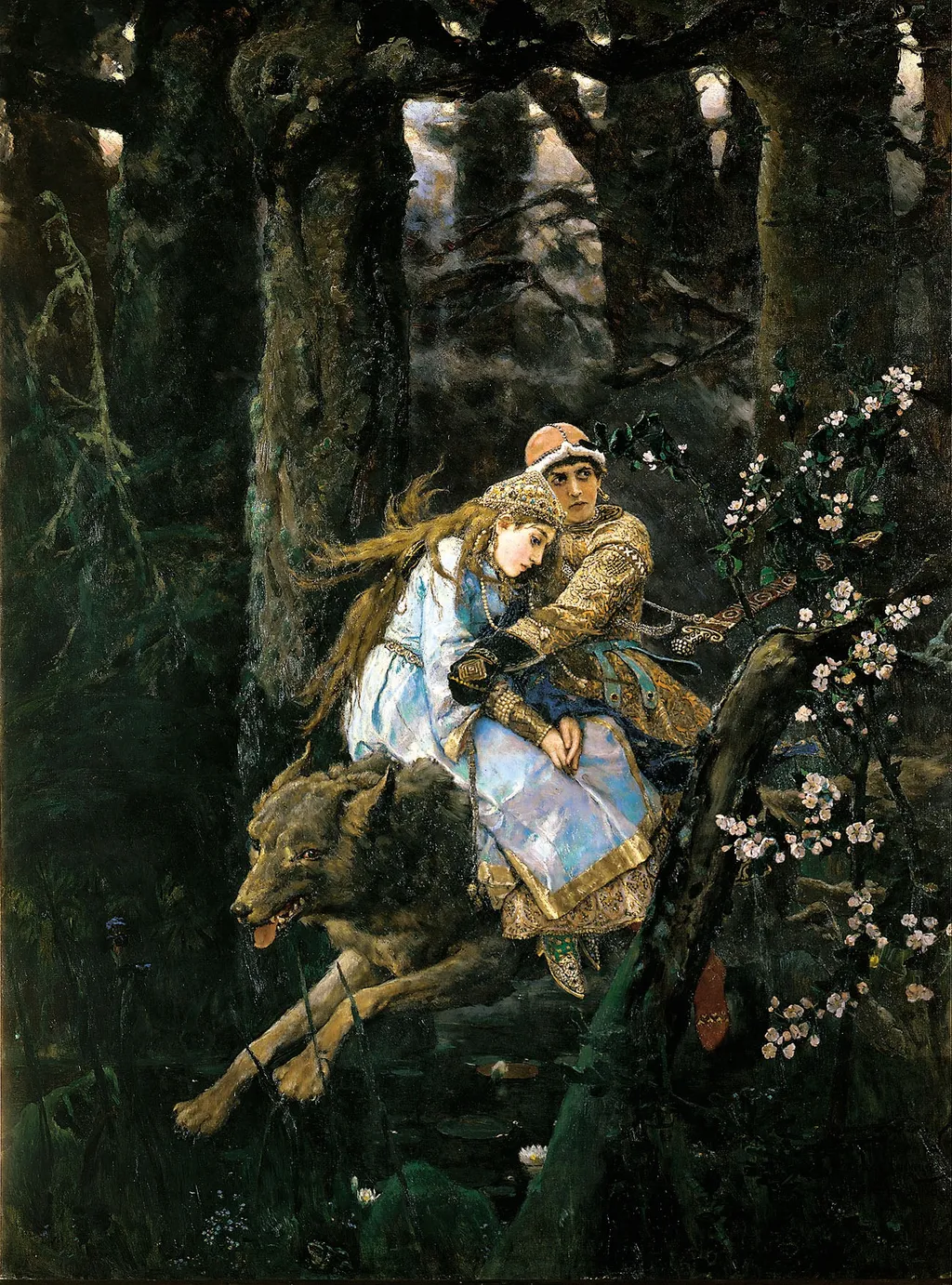Ivan Tsarevich on the Grey Wolf, by Viktor Vasnetsov, oil, 1895