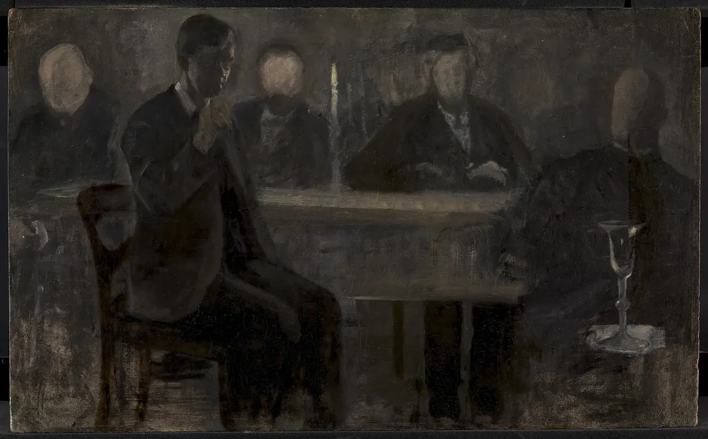 Five Portraits. Study for painting in Thielska Galleriet, Stockholm, by Vilhelm Hammershøi, unspecified, 1901