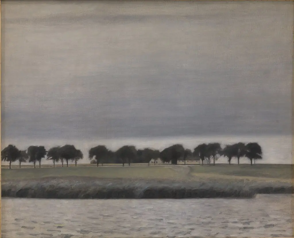 Forstudie til "Solregn. Gentofte Sø", by Vilhelm Hammershøi