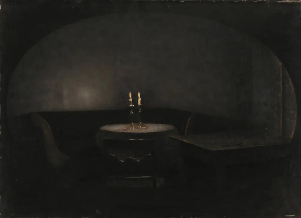 Interior. Artificial Light, by Vilhelm Hammershøi