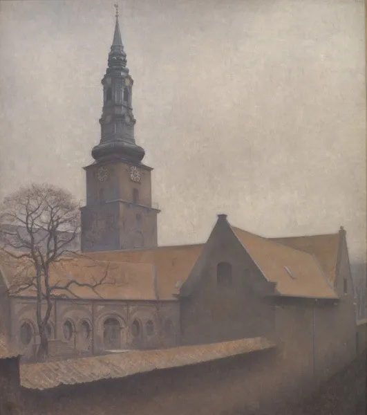 St. Peter's Church, Copenhagen, by Vilhelm Hammershøi, oil, 1906