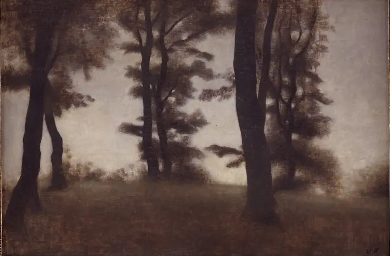 Tree Trunks. Arresødal near Frederiksværk, North Zealand, by Vilhelm Hammershøi