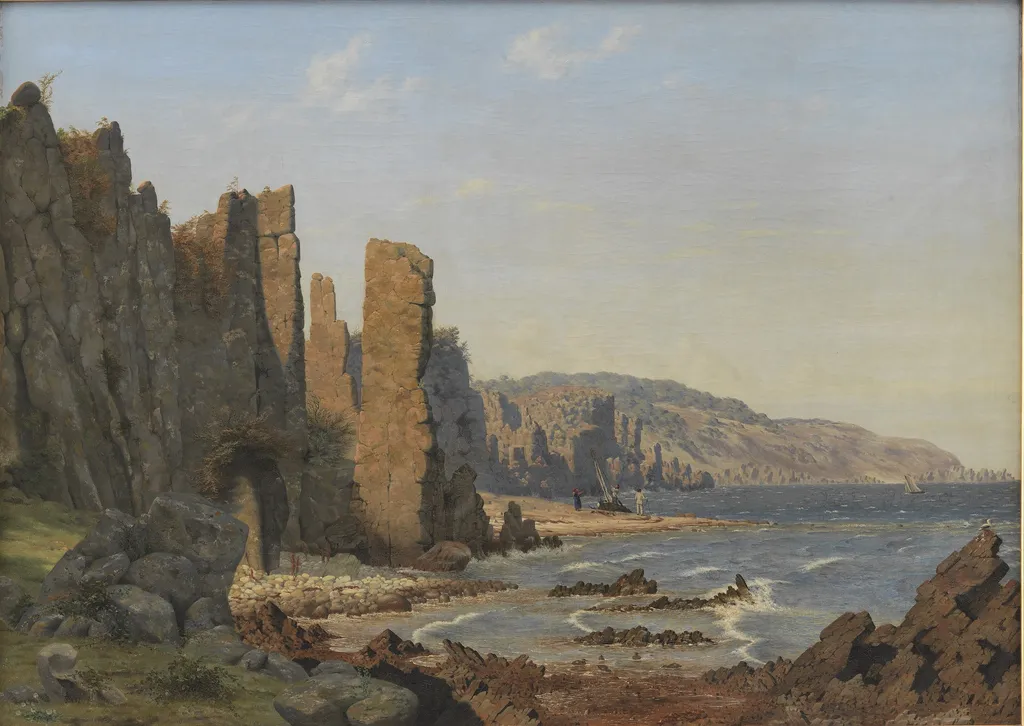 A Rocky Coast. Rø, Bornholm, by Vilhelm Kyhn, oil, 1843