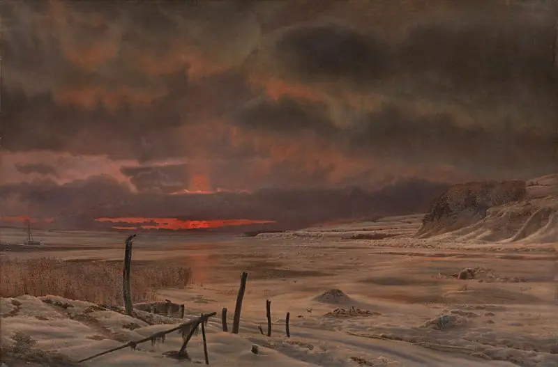 A Winter's Evening by a Danish Fiord, by Vilhelm Kyhn