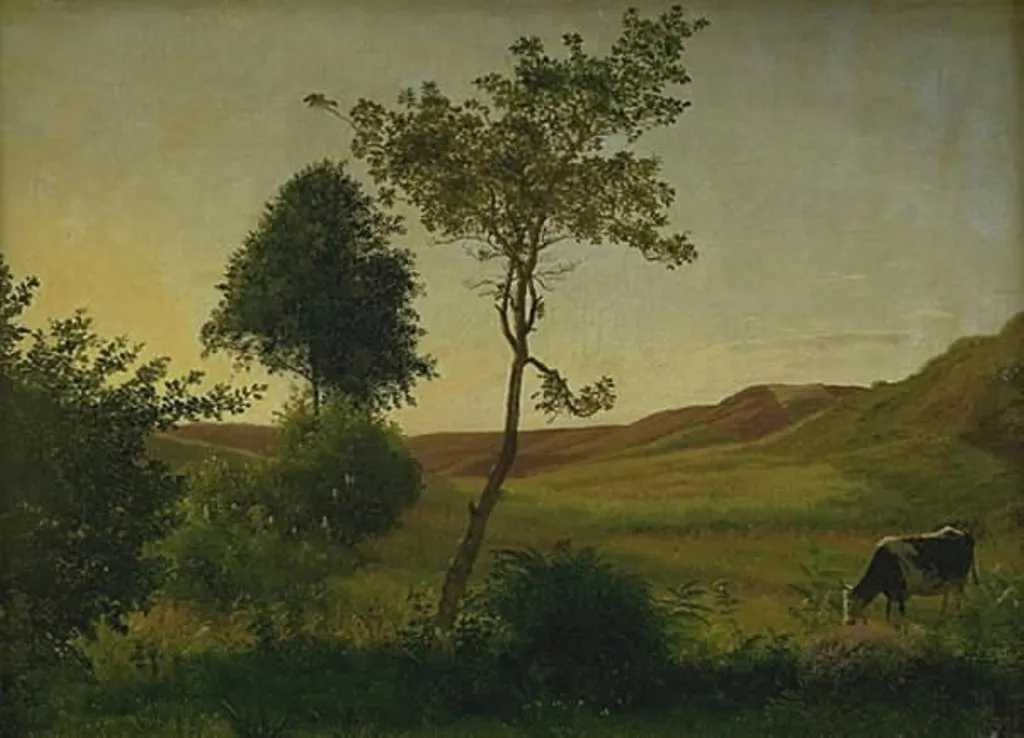 Landskab ved Hald henimod aften, by Vilhelm Kyhn, unspecified, 1867