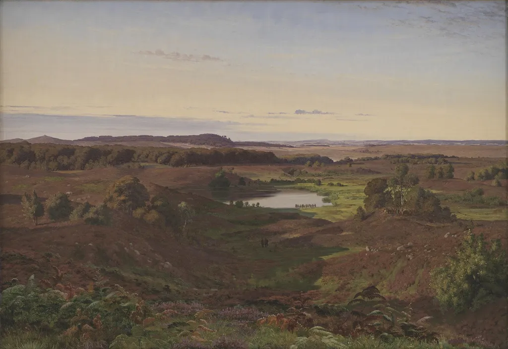 Nordsjællandsk landskab. Eftermiddagsbelysning, by Vilhelm Kyhn, oil, 1849