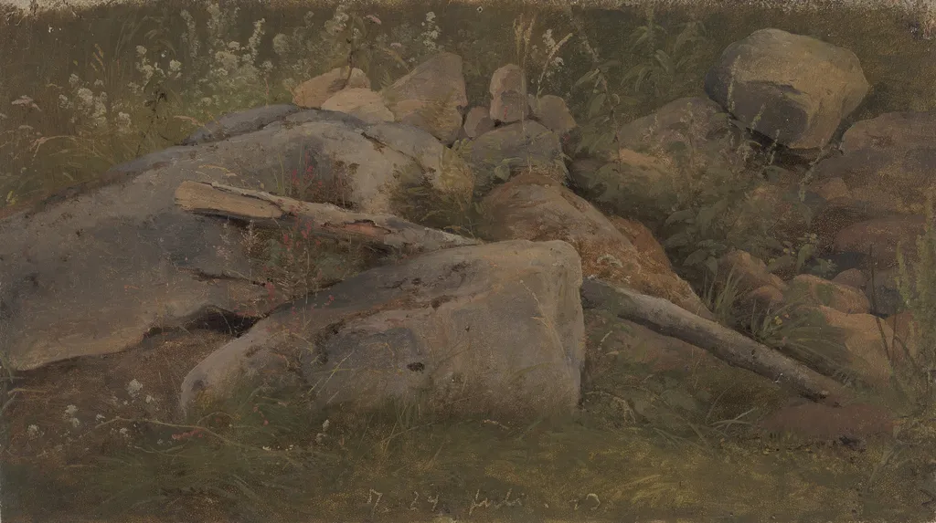 Study of a Stone Heap, by Vilhelm Petersen, oil, 1843