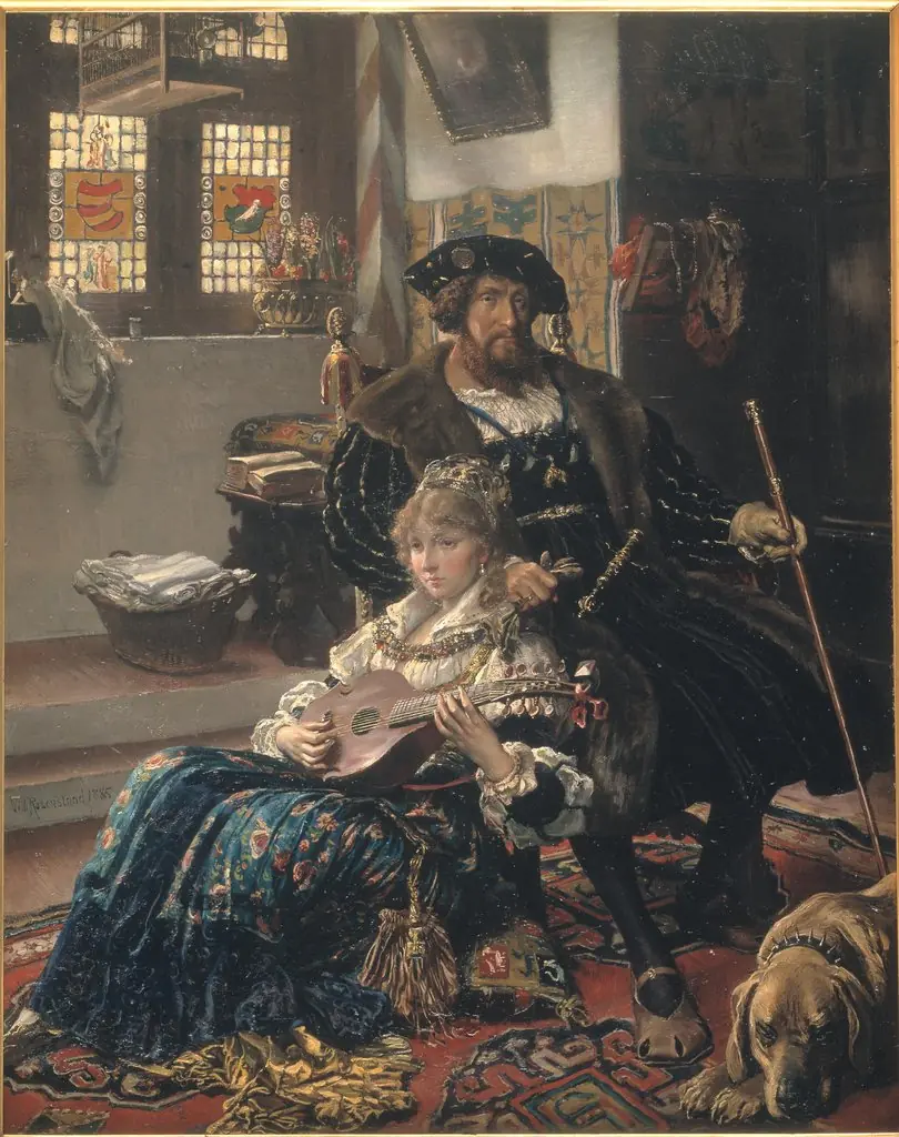 Christian II og Dyveke, by Vilhelm Rosenstand