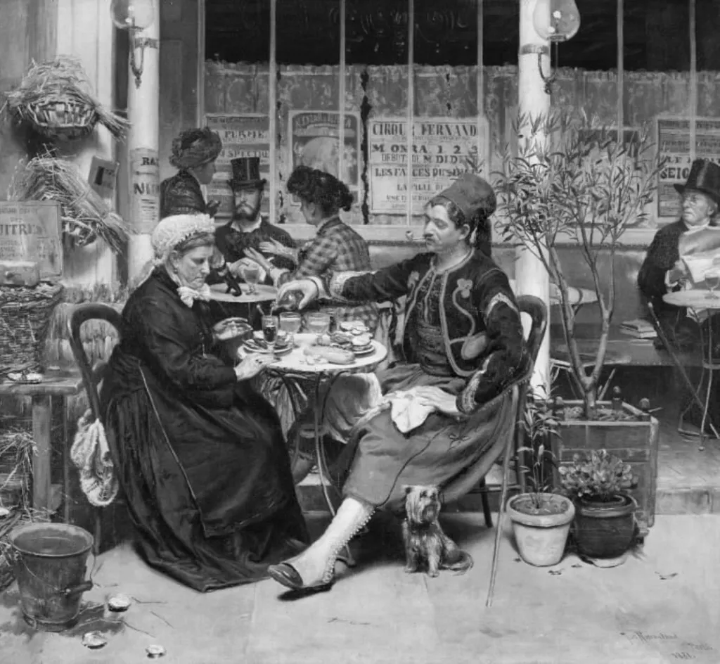 Udenfor et brasserie i Paris, by Vilhelm Rosenstand, oil, 1891