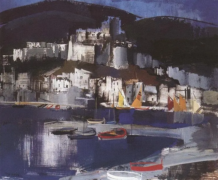 Italian Coastal Village, by Vilmos Aba-Novák
