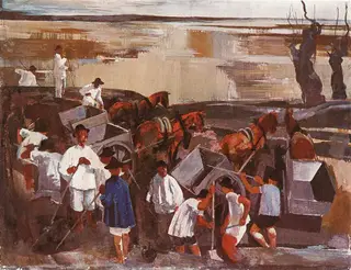 Navvies, by Vilmos Aba-Novák, 1927