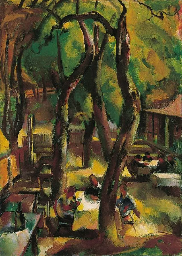 Scene from Zugliget, by Vilmos Aba-Novák, oil, 1925