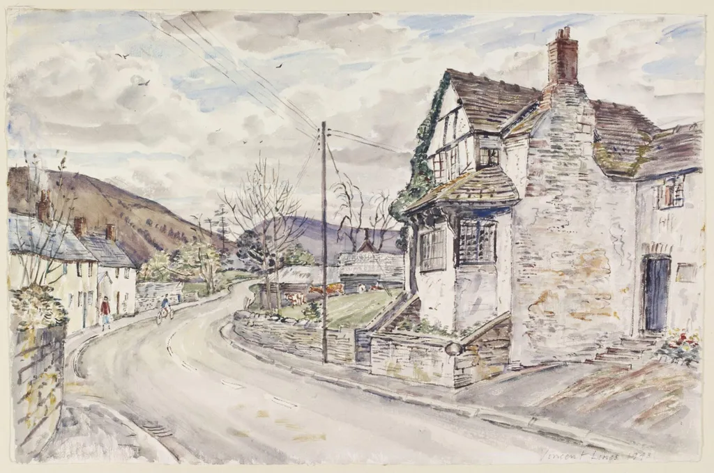 The Old Parsonage, New Radnor, by Vincent Henry Lines, watercolor, 1943