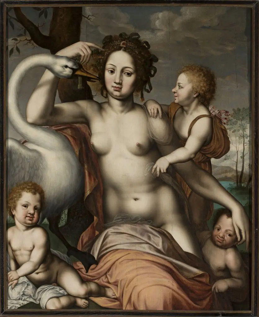 Leda and the swan, by Vincent Sellaer