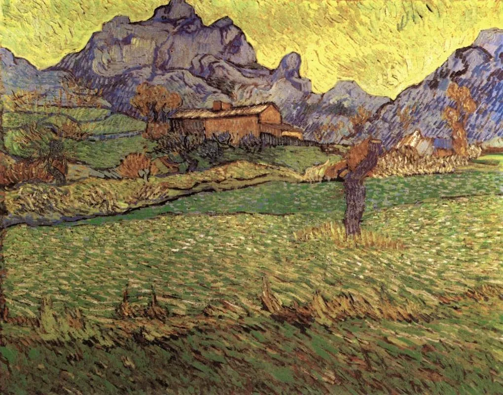 A Meadow in the Mountains: Le Mas de Saint-Paul, by Vincent van Gogh, oil