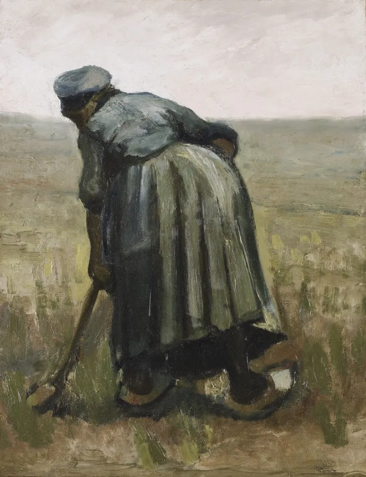 A Woman with a Spade, Seen From Behind, by Vincent van Gogh, oil, 1885