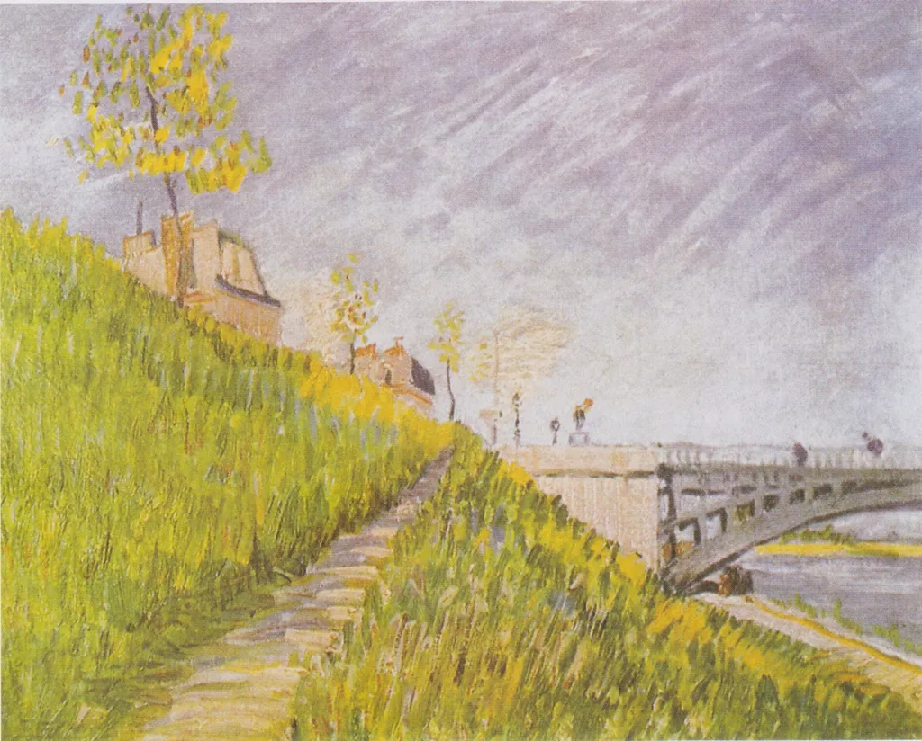 Banks of the Seine with the Pont de Clichy, by Vincent van Gogh, oil