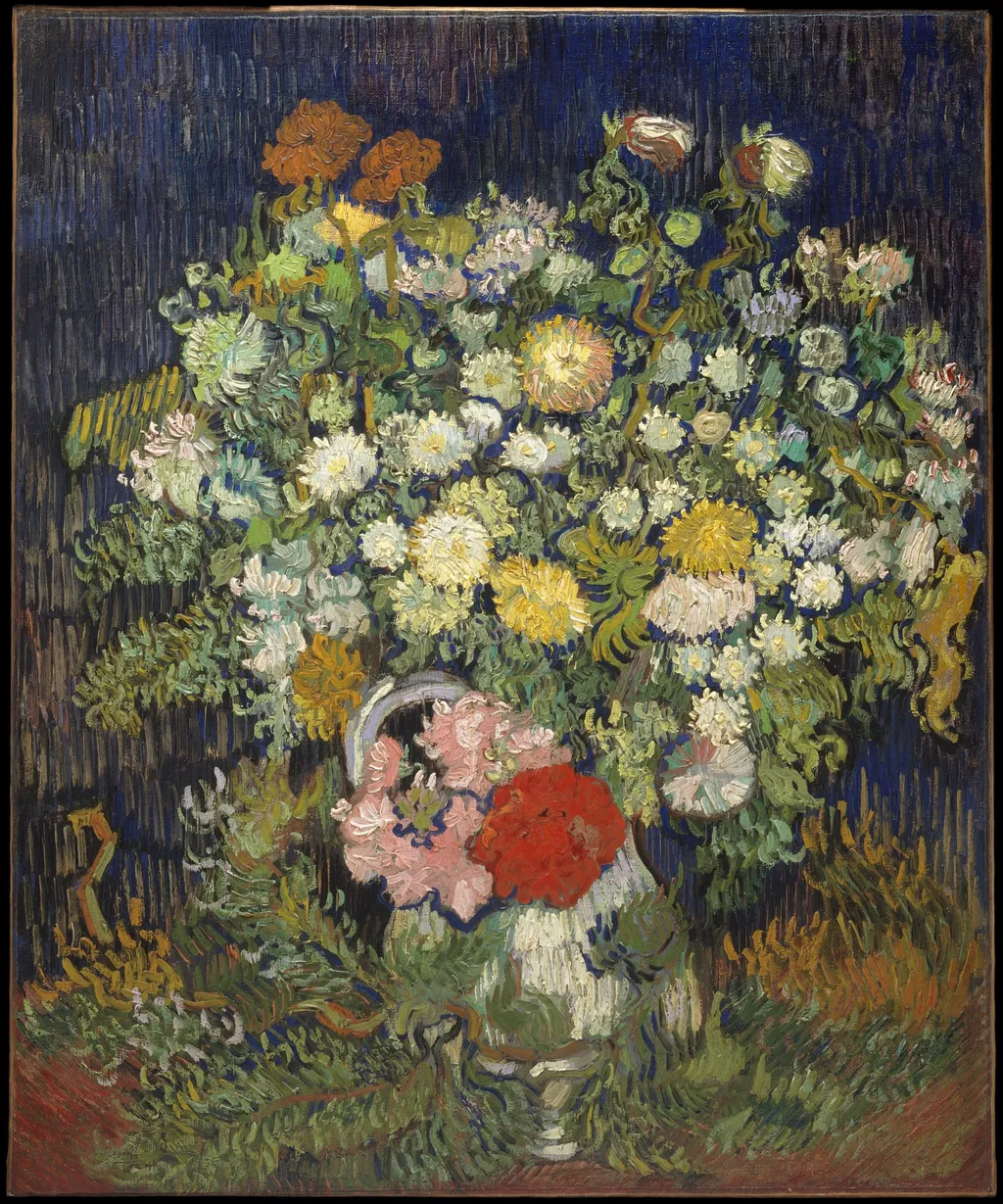 Bouquet of Flowers in a Vase, by Vincent van Gogh, oil