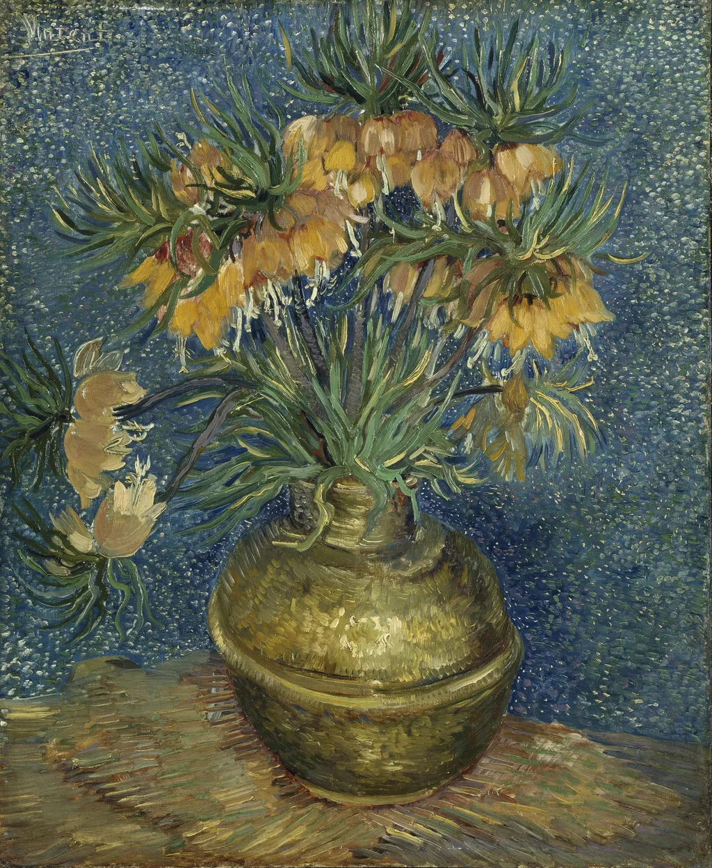 Fritillaries in a Copper Vase, by Vincent van Gogh, oil