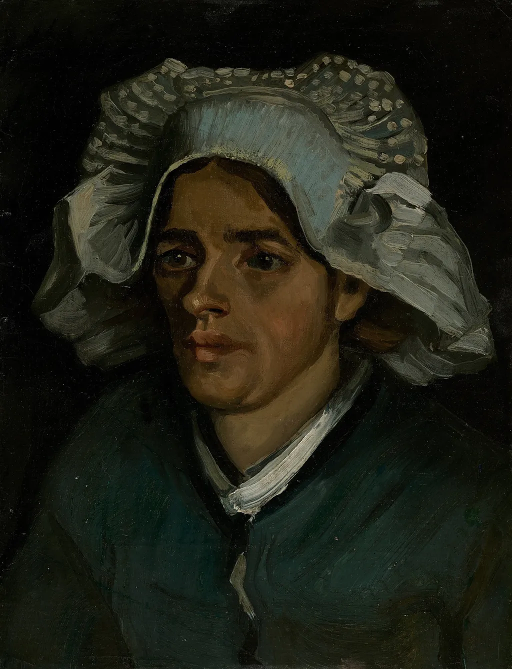 Head of a Peasant Woman, by Vincent van Gogh, oil, 1885