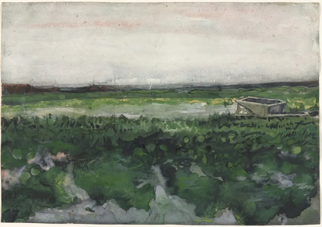 Landscape with Wheelbarrow, by Vincent van Gogh, 1883