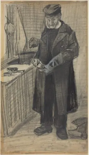 Man Polishing a Boot, by Vincent van Gogh