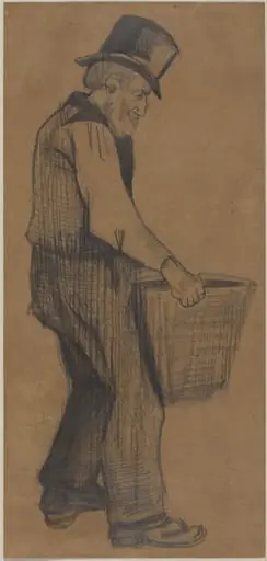 Old Man Carrying a Basket, Facing Right, by Vincent van Gogh