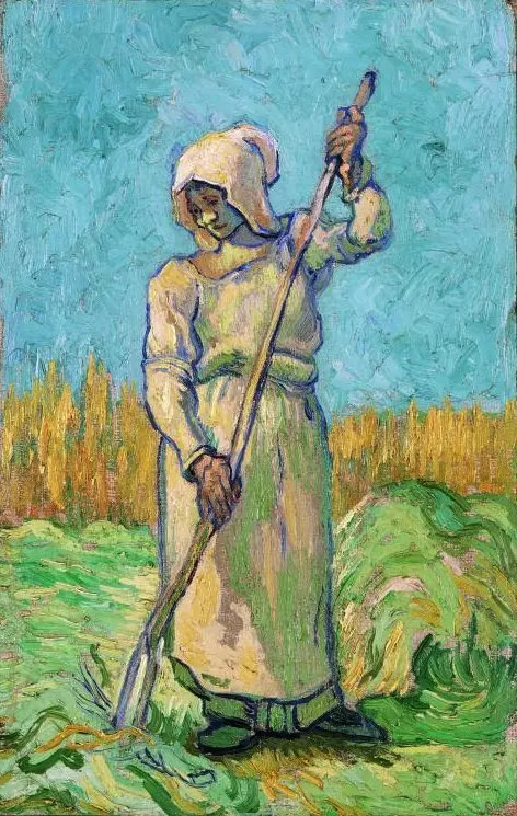 Peasant Woman with a Rake (after Millet), by Vincent van Gogh