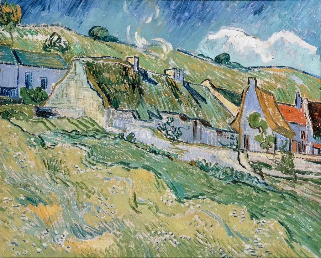 Thatched Cottages and Houses, by Vincent van Gogh