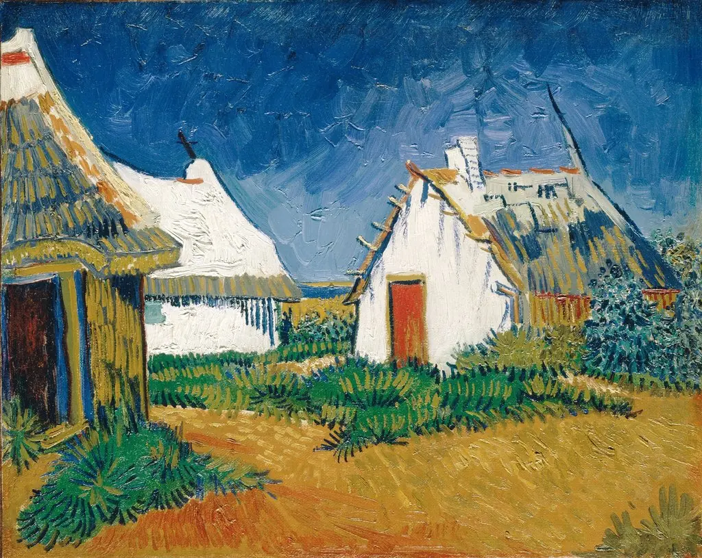 Three White Cottages in Saintes-Maries, by Vincent van Gogh