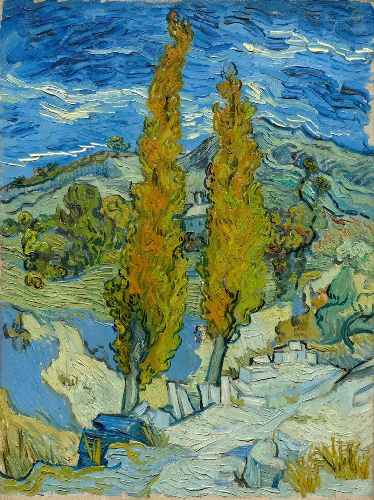 Two Poplars in the Alpilles near Saint-Rémy, by Vincent van Gogh