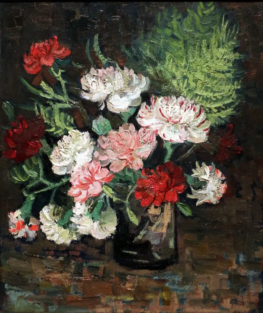 Vase with Carnations, by Vincent van Gogh