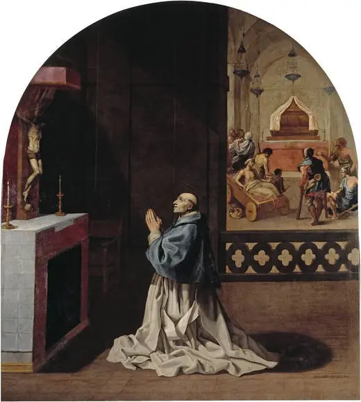 Father Bernard Praying in the Portes Charterhouse, by Vincenzo Carducci