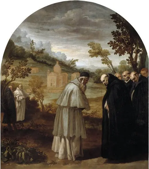 Saint Bruno Bids Farewell to Saint Hugo Before his Trip to Rome, by Vincenzo Carducci