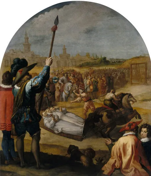 The Martydom of Three Carthusians at the London Charterhouse, by Vincenzo Carducci, oil, 1626