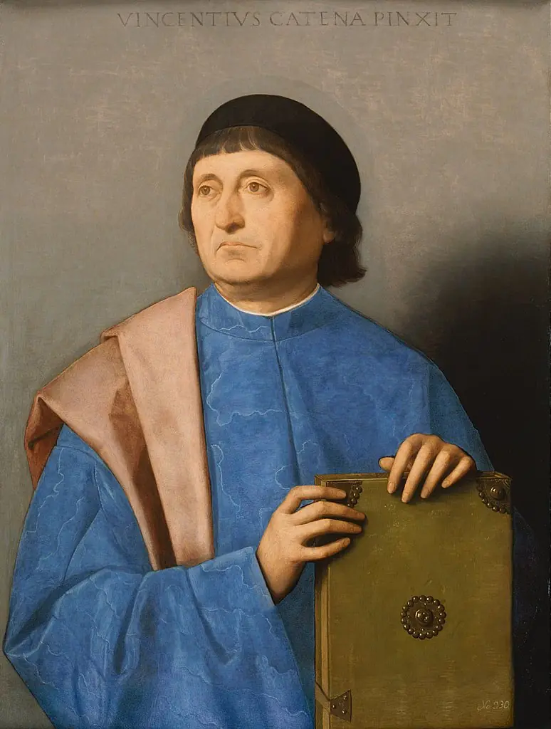 Portrait of a man with a book, by Vincenzo Catena
