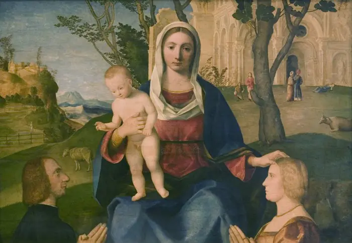 The Virgin and Child with a Male and a Female Donor, by Vincenzo Catena
