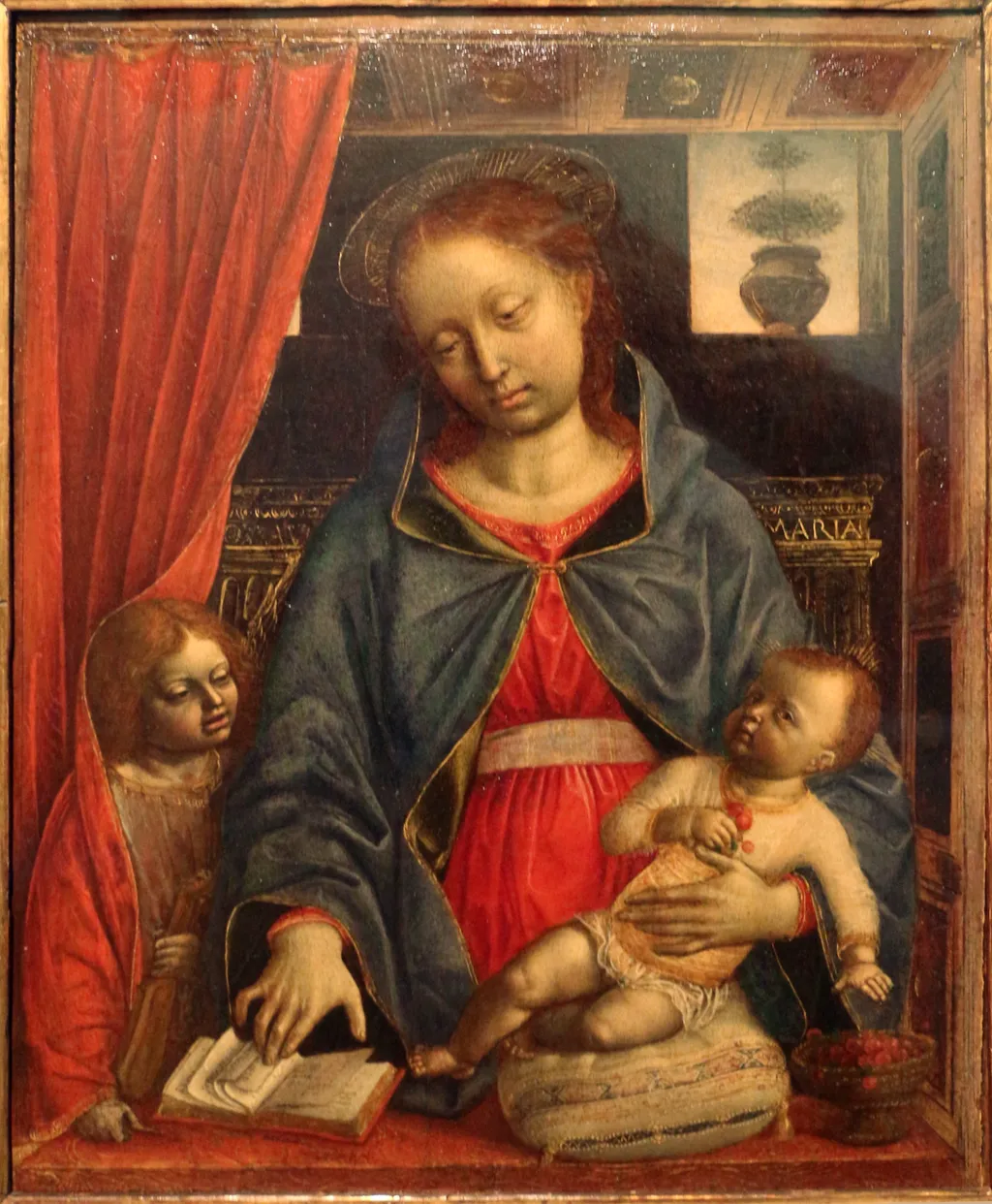 Madonna and Child with an Angel, by Vincenzo Foppa, tempera, 1490