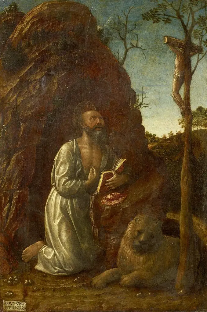 Saint Jerome penitent, by Vincenzo Foppa