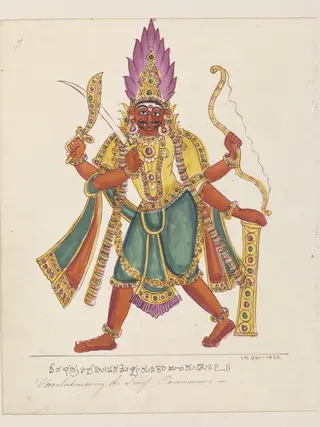 Virabhadra, the son of Shiva.