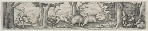 Boar Hunt, by Virgil Solis