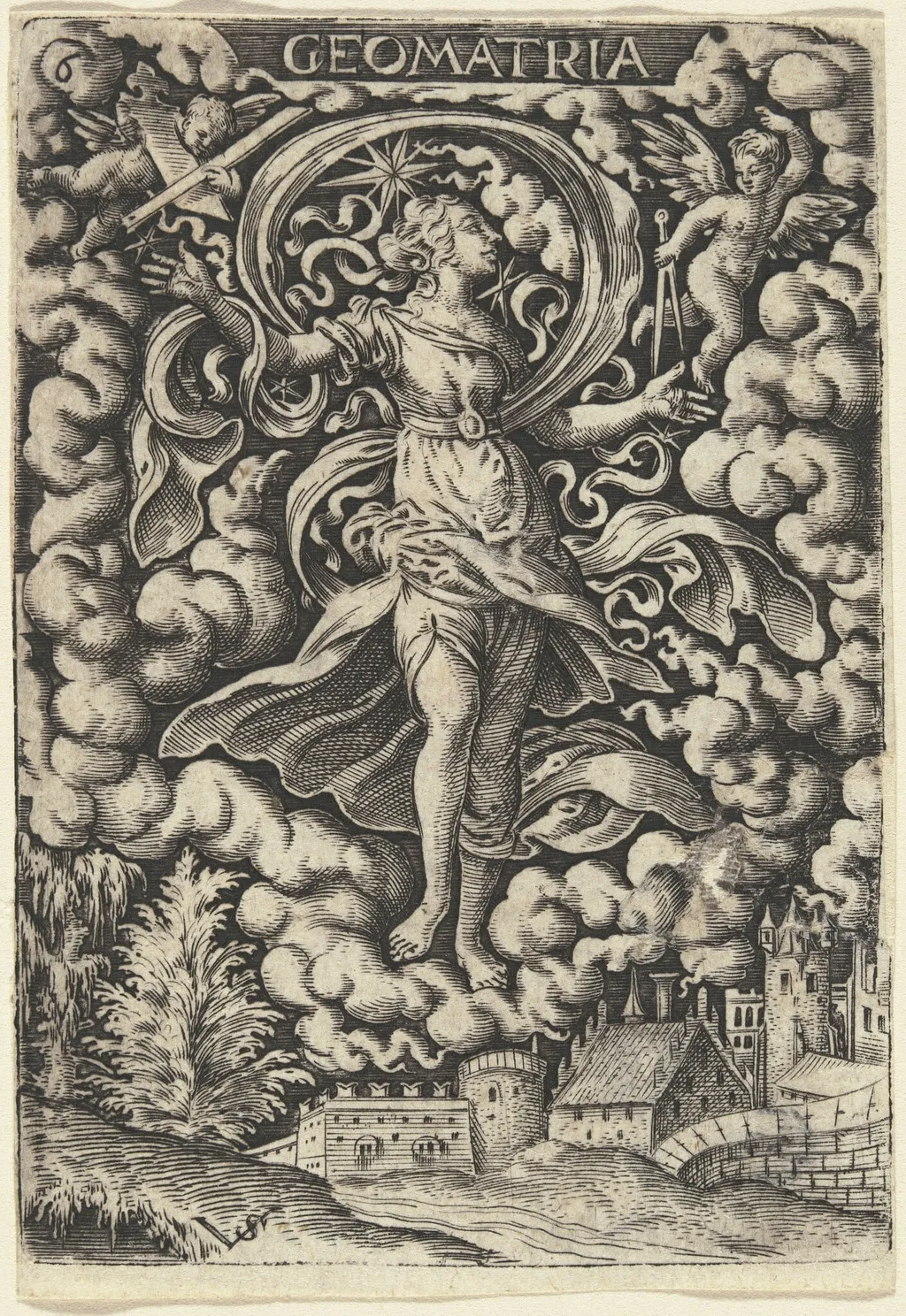 Geometria (Geometry), by Virgil Solis, ink, 1538