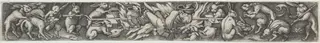 Rabbits Roasting a Hunter and His Dogs