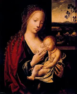 Virgin and Child, by Master with the Parrot