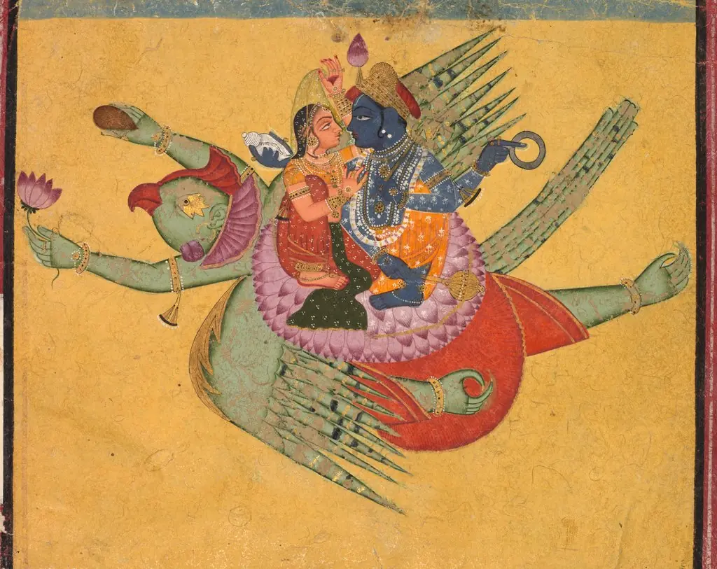 Vishnu and Lakshmi on Garuda
