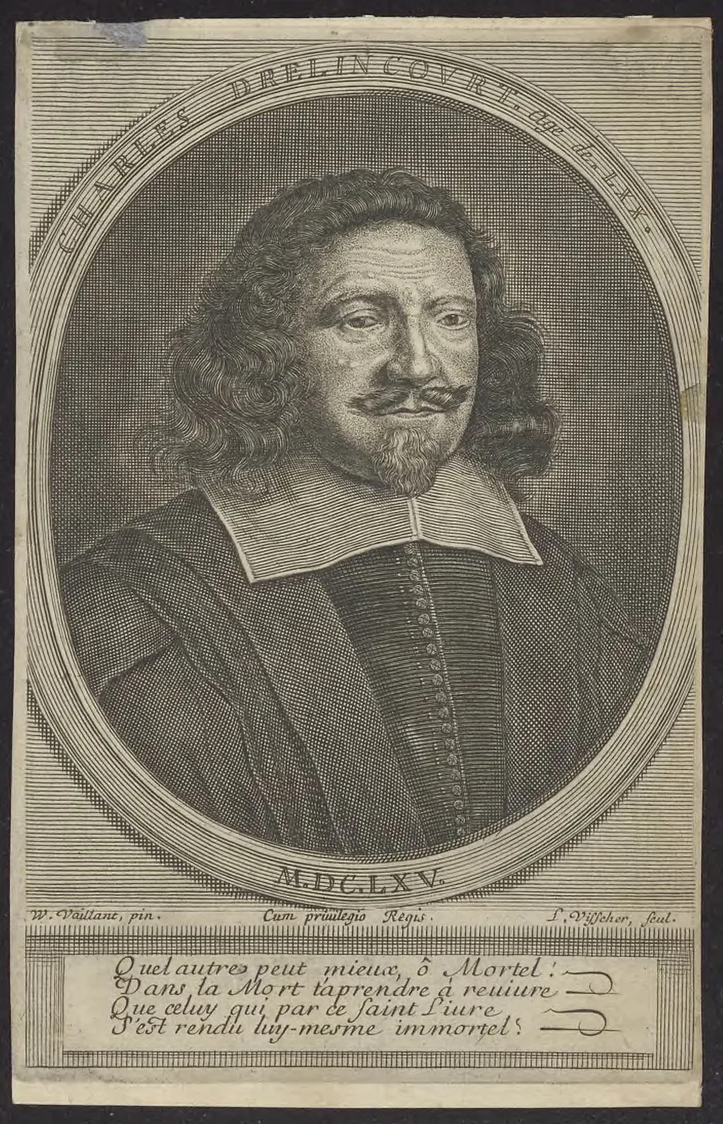 Portrait of Charles Drelincourt, by Visscher, L, unspecified