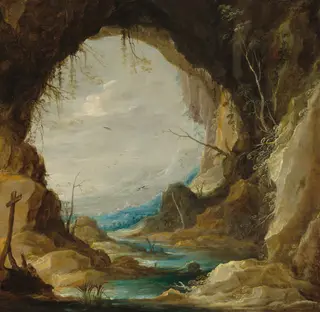 Vista from a Grotto, by David Teniers the Younger