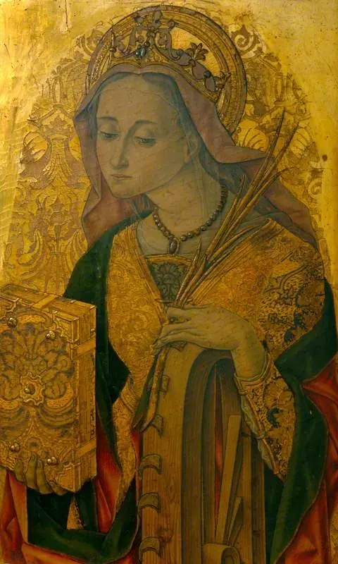 Saint Catherine (panel from an altarpiece), by Vittore Crivelli