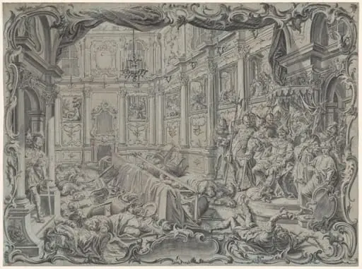 Absalom Orders the Murder of Amnon at a Feast in His Palace, by Vitus Felix Rigl